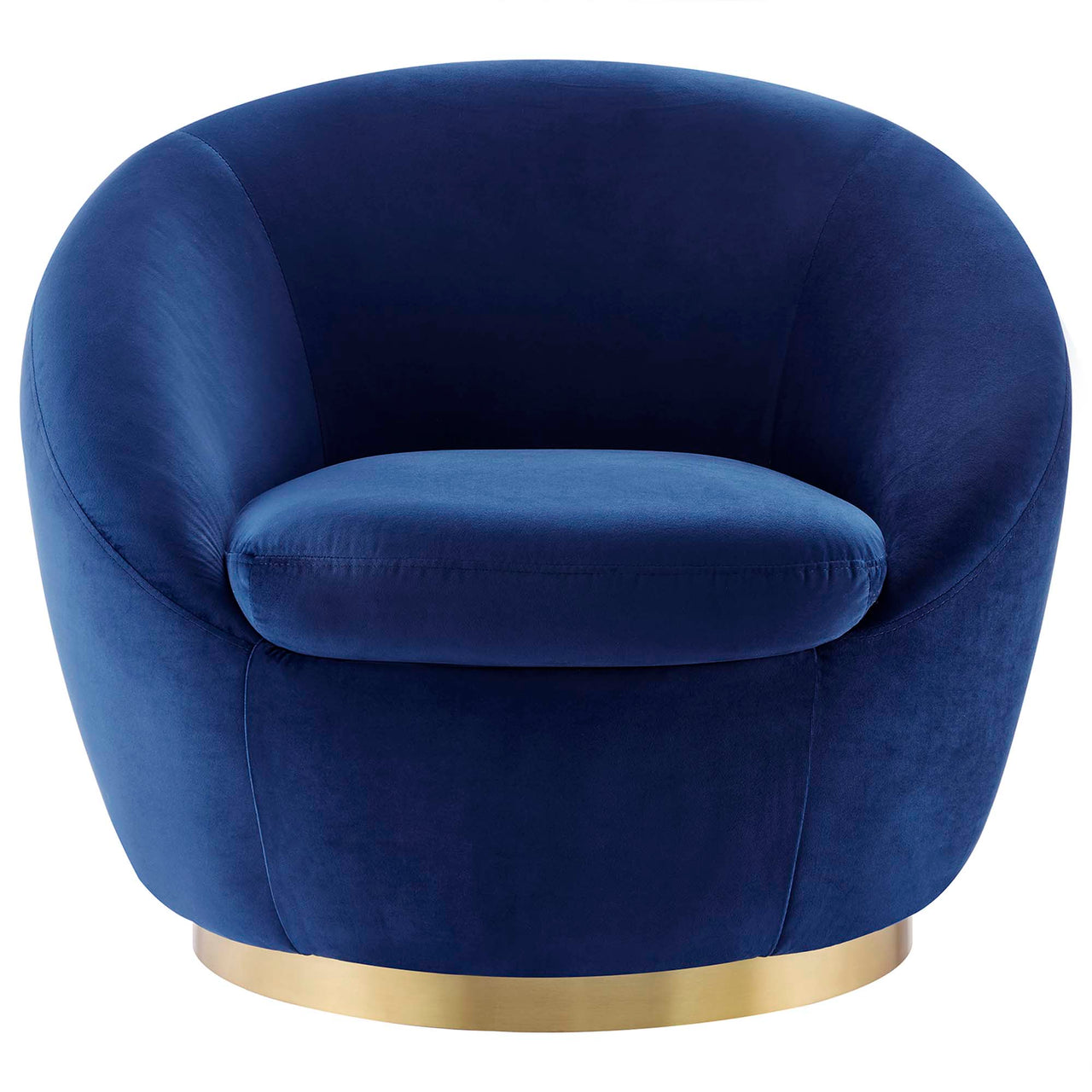 Blume Velvet Swivel Chair, Gold & Navy