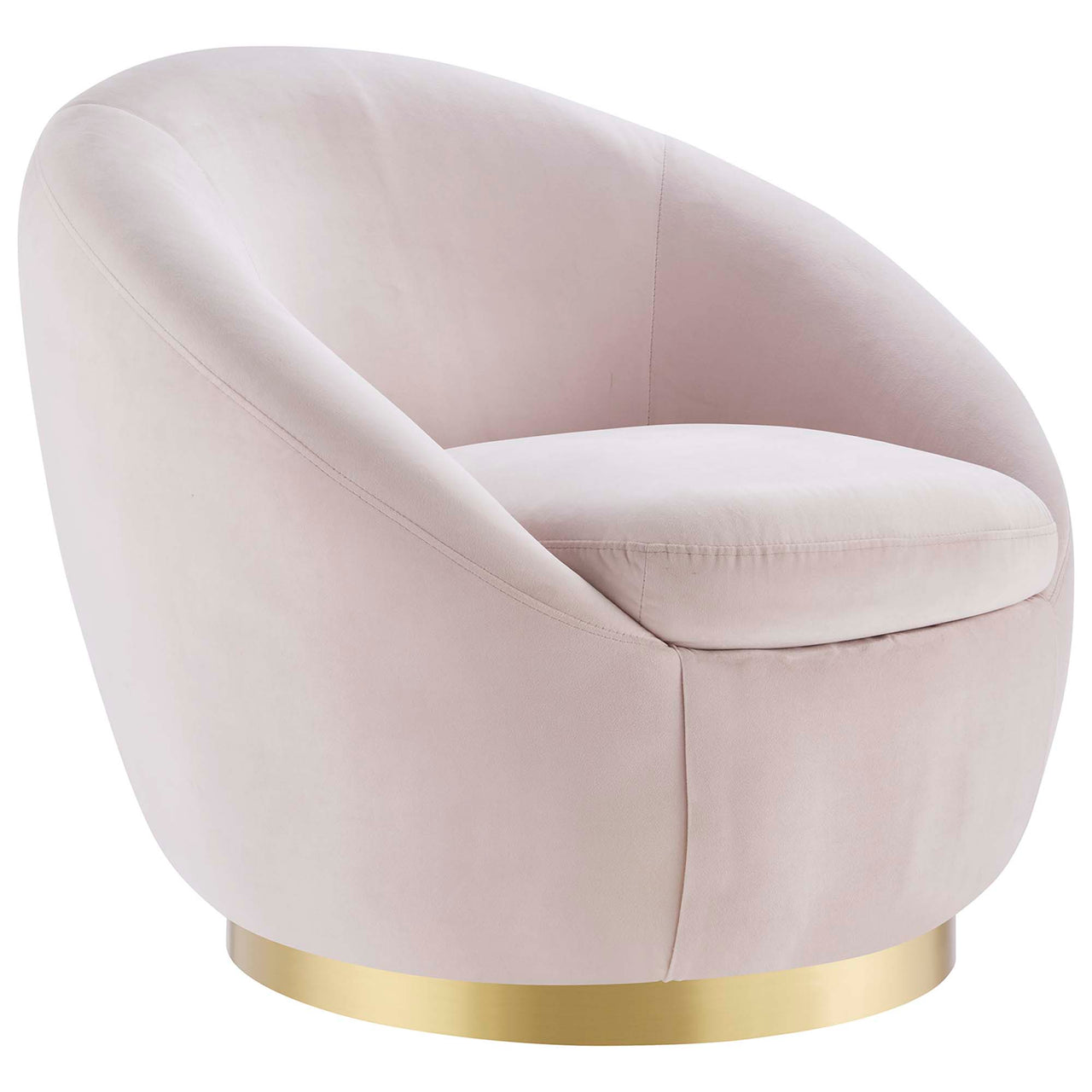 Blume Velvet Swivel Chair, Gold & Pink