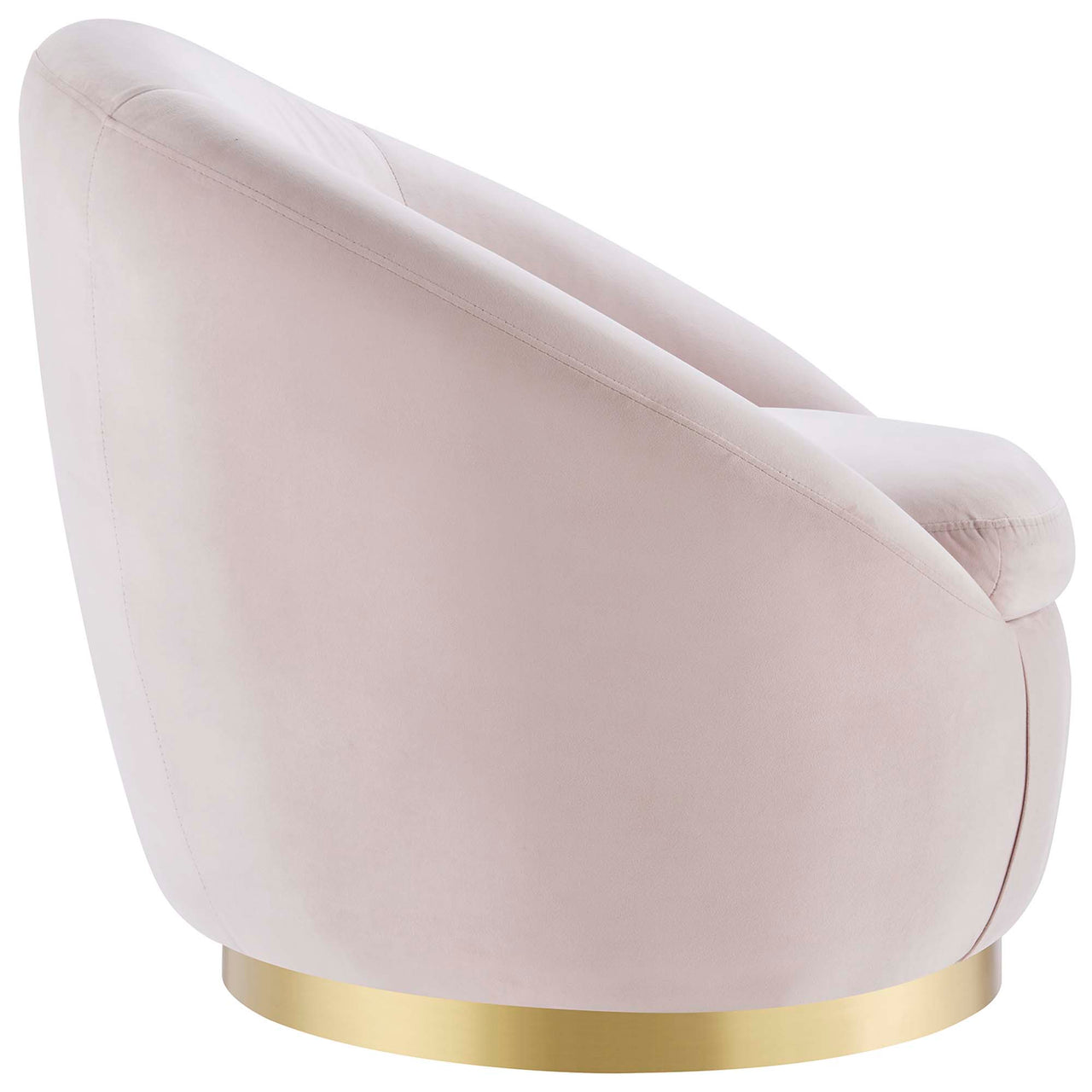 Blume Velvet Swivel Chair, Gold & Pink