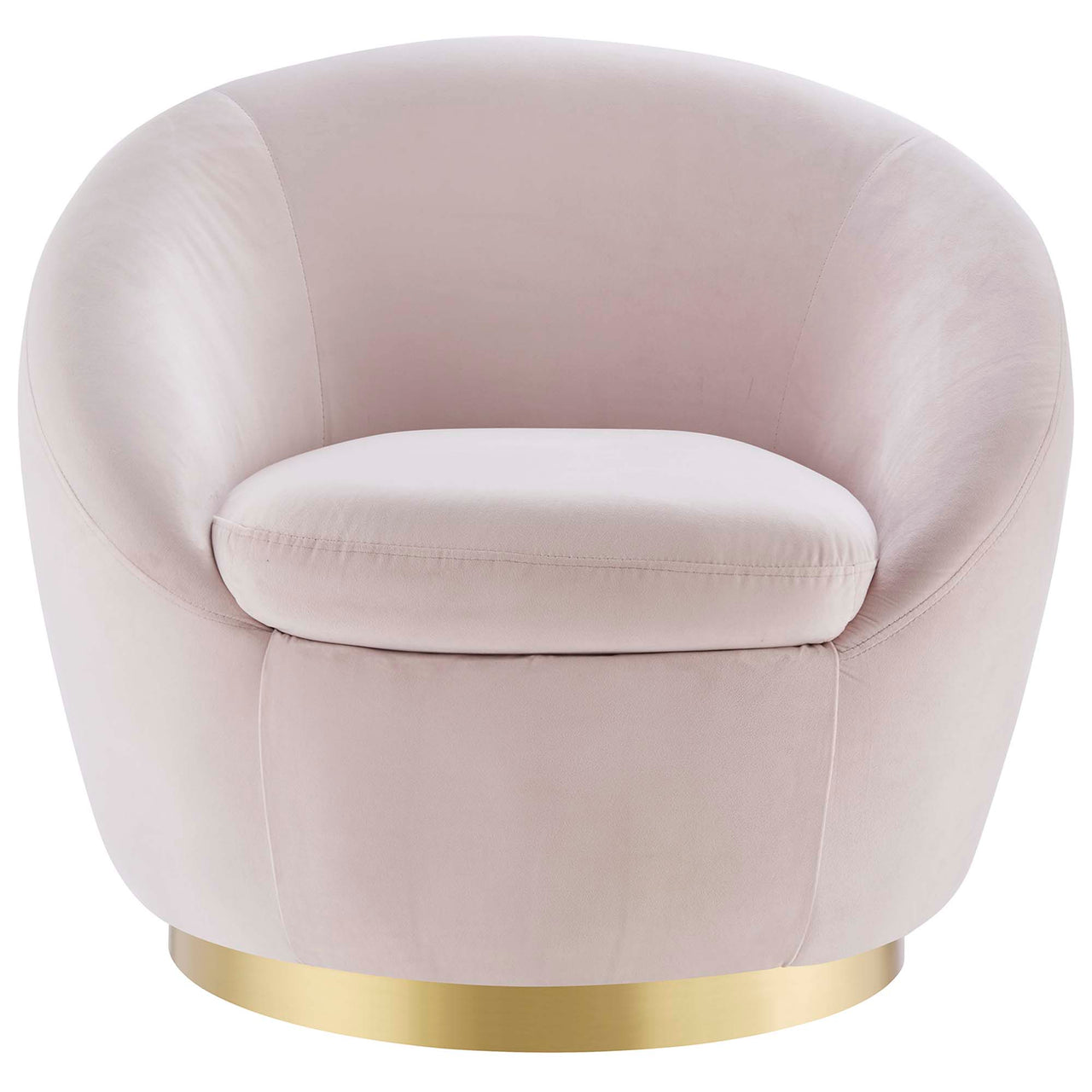 Blume Velvet Swivel Chair, Gold & Pink