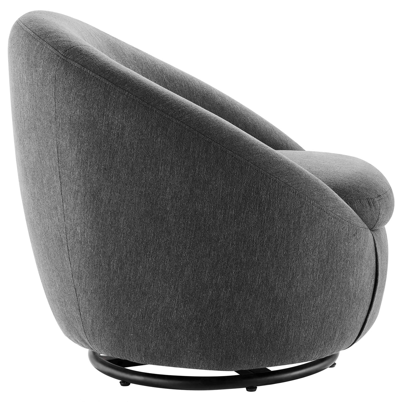 Blume Fabric Swivel Chair, Black & Charcoal
