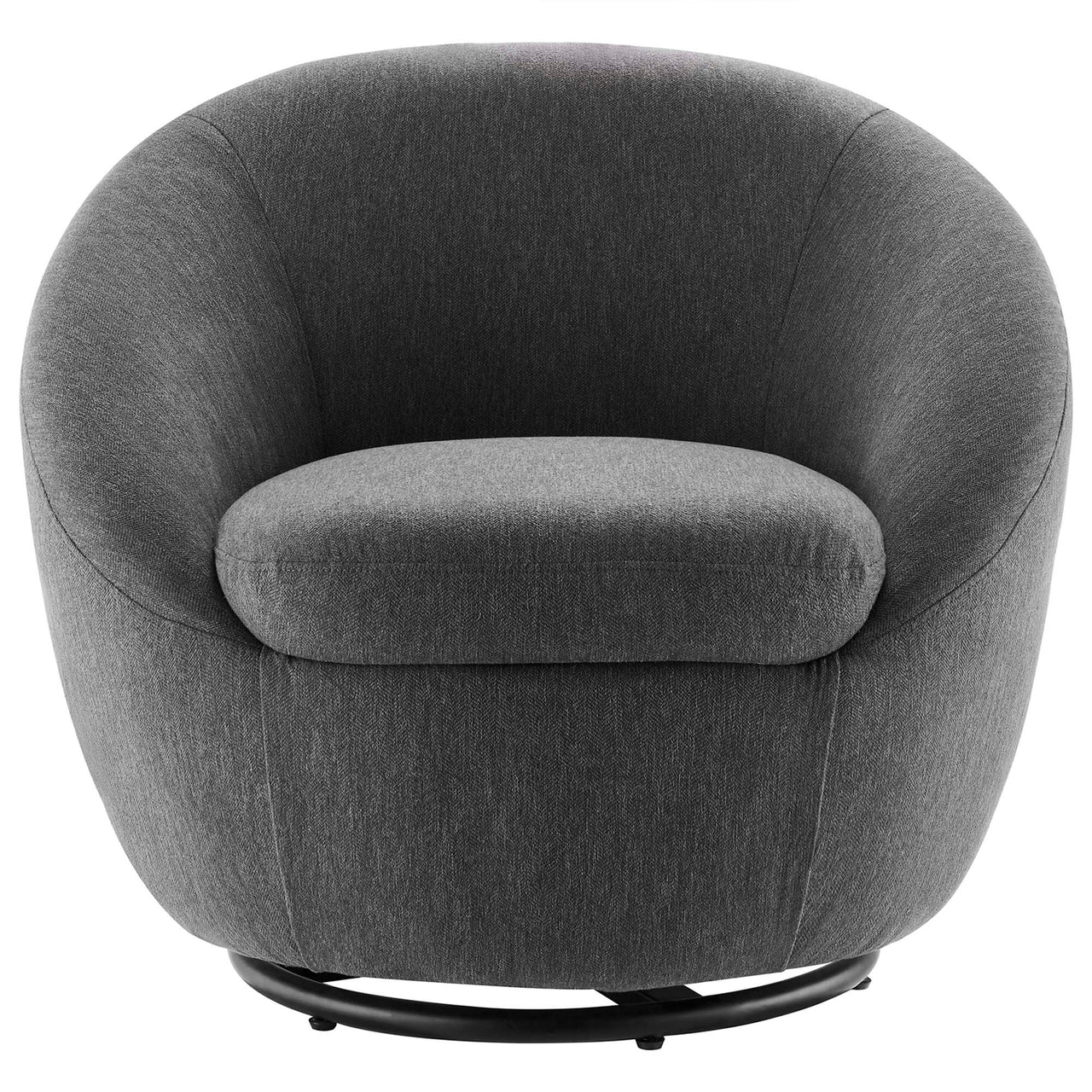 Blume Fabric Swivel Chair, Black & Charcoal