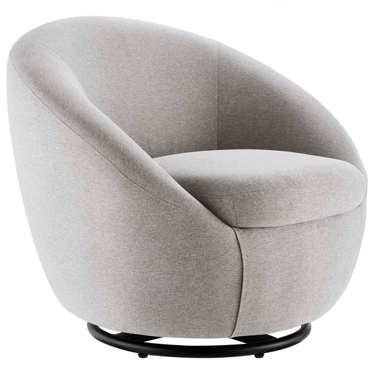 Blume Fabric Swivel Chair, Black & Light Gray