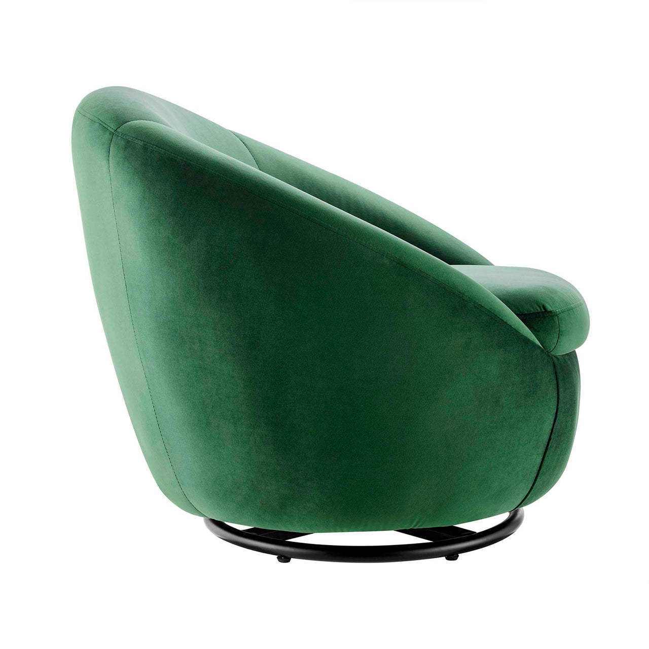 Blume Velvet Swivel Chair, Black & Emerald