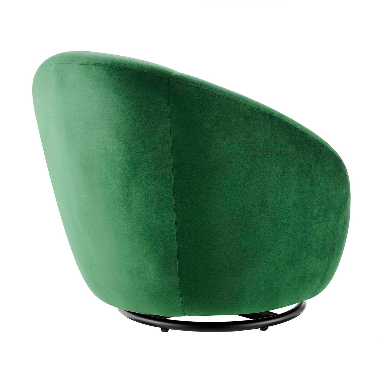 Blume Velvet Swivel Chair, Black & Emerald