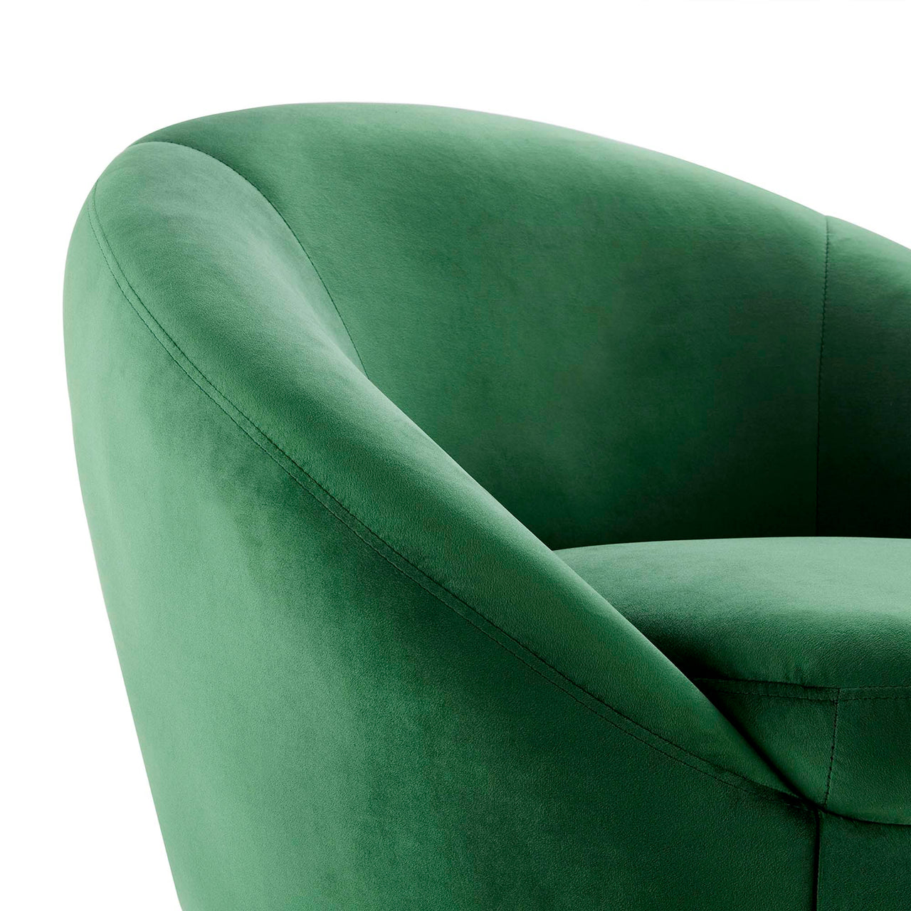 Blume Velvet Swivel Chair, Black & Emerald