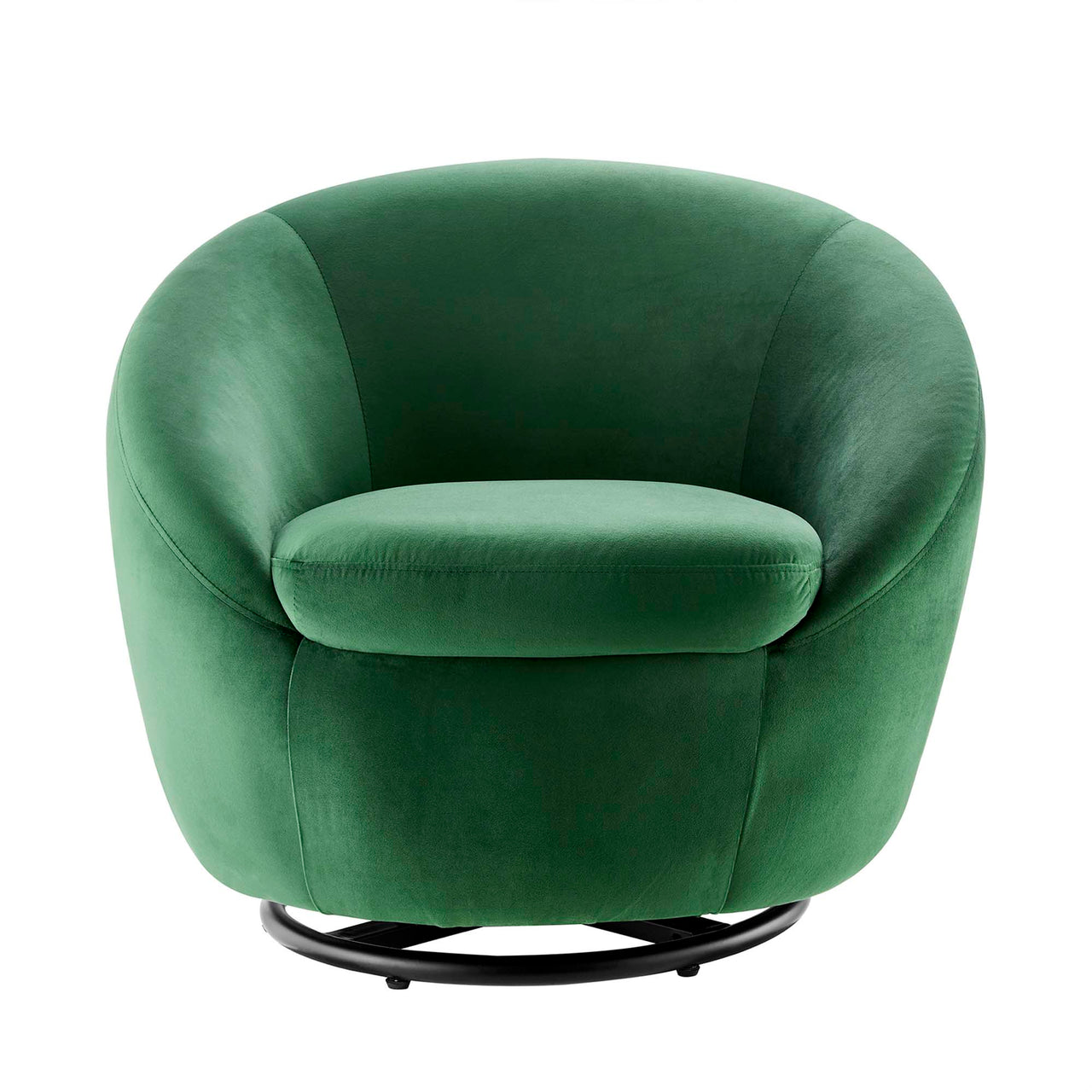 Blume Velvet Swivel Chair, Black & Emerald