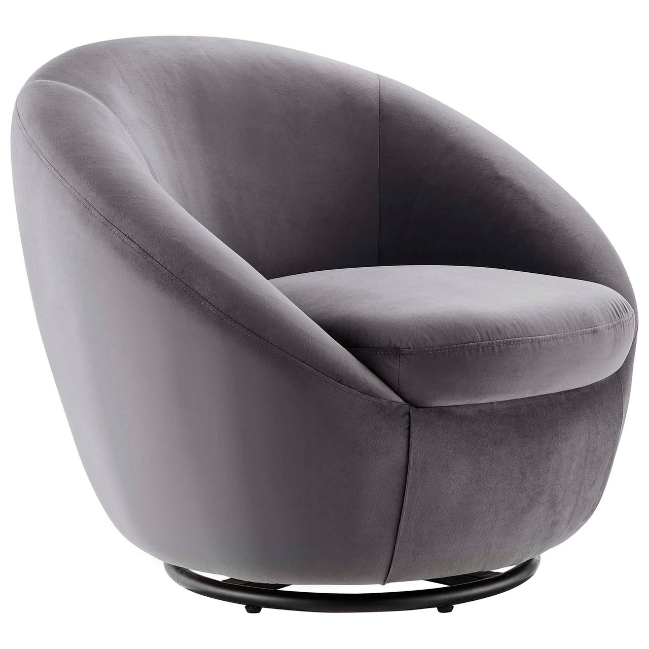 Blume Velvet Swivel Chair, Black & Gray