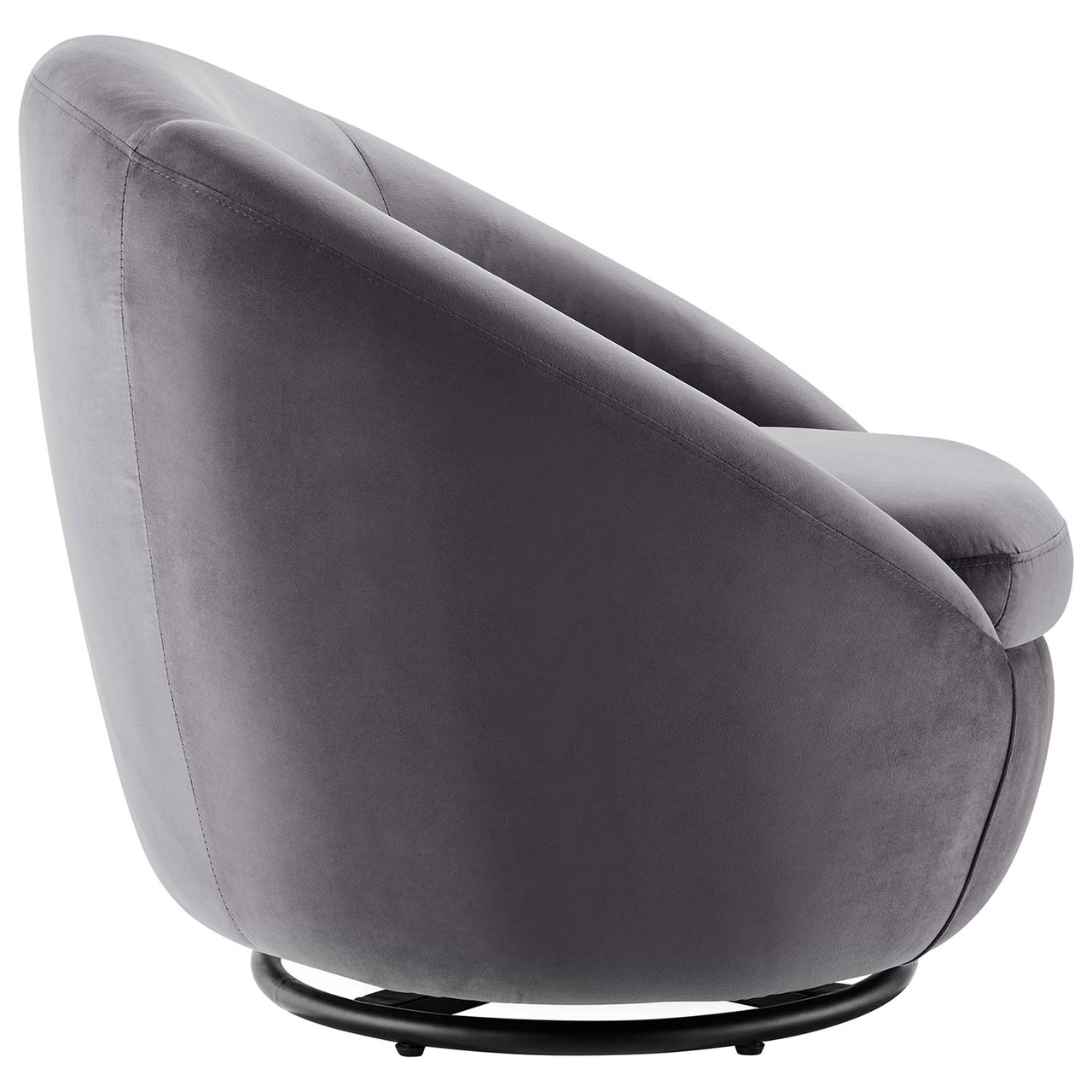 Blume Velvet Swivel Chair, Black & Gray