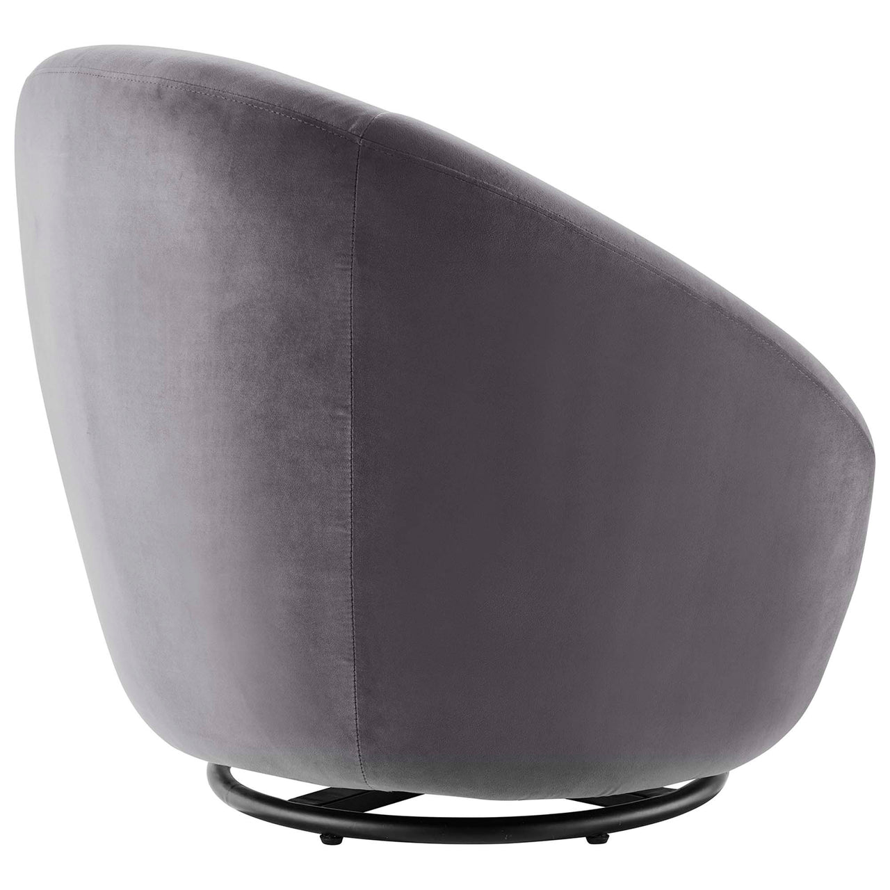 Blume Velvet Swivel Chair, Black & Gray