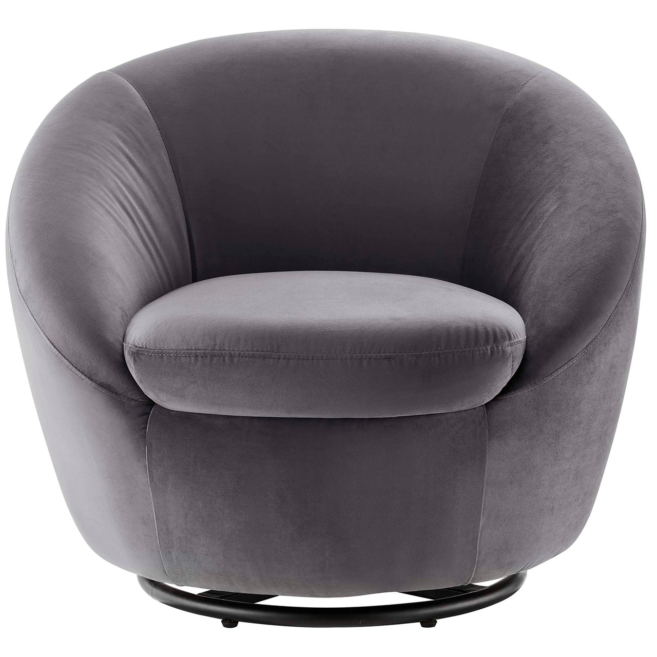 Blume Velvet Swivel Chair, Black & Gray