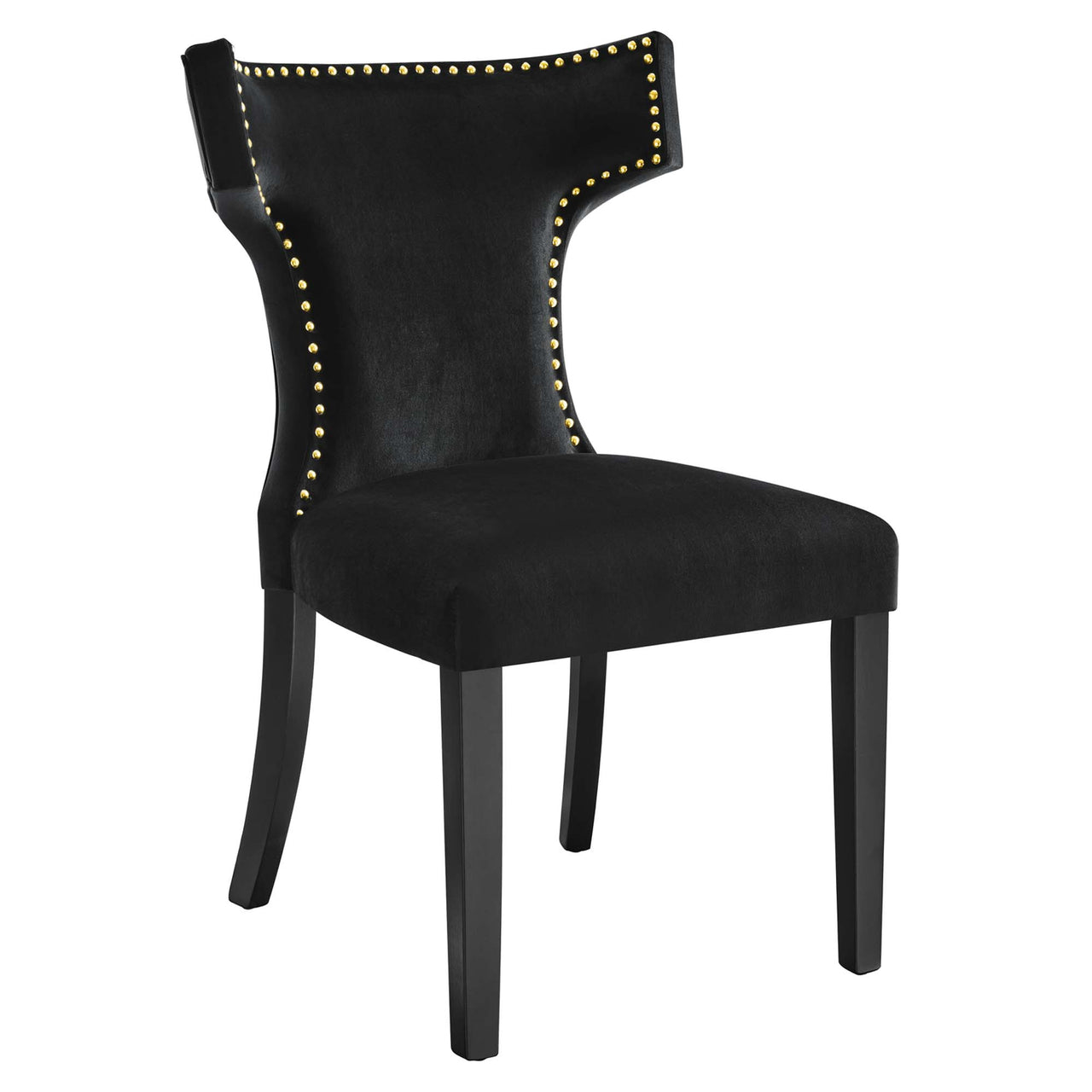 Vela Velvet Dining Chair Set of 2, Black