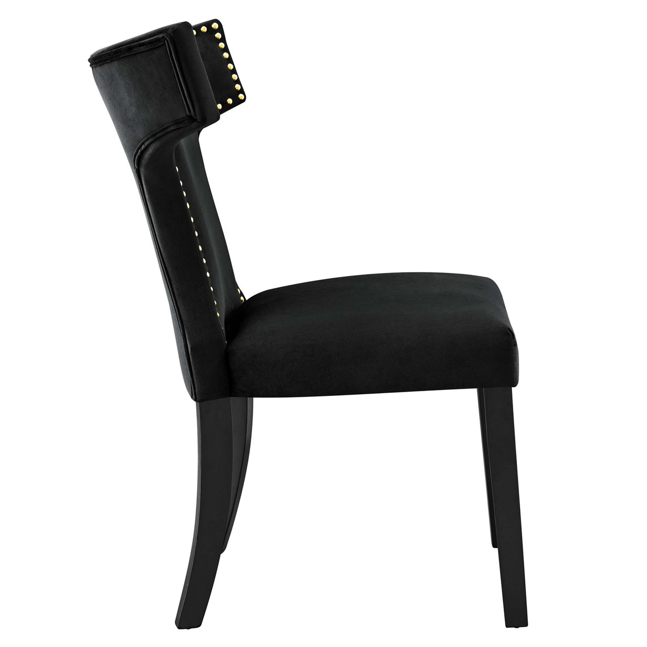 Vela Velvet Dining Chair Set of 2, Black