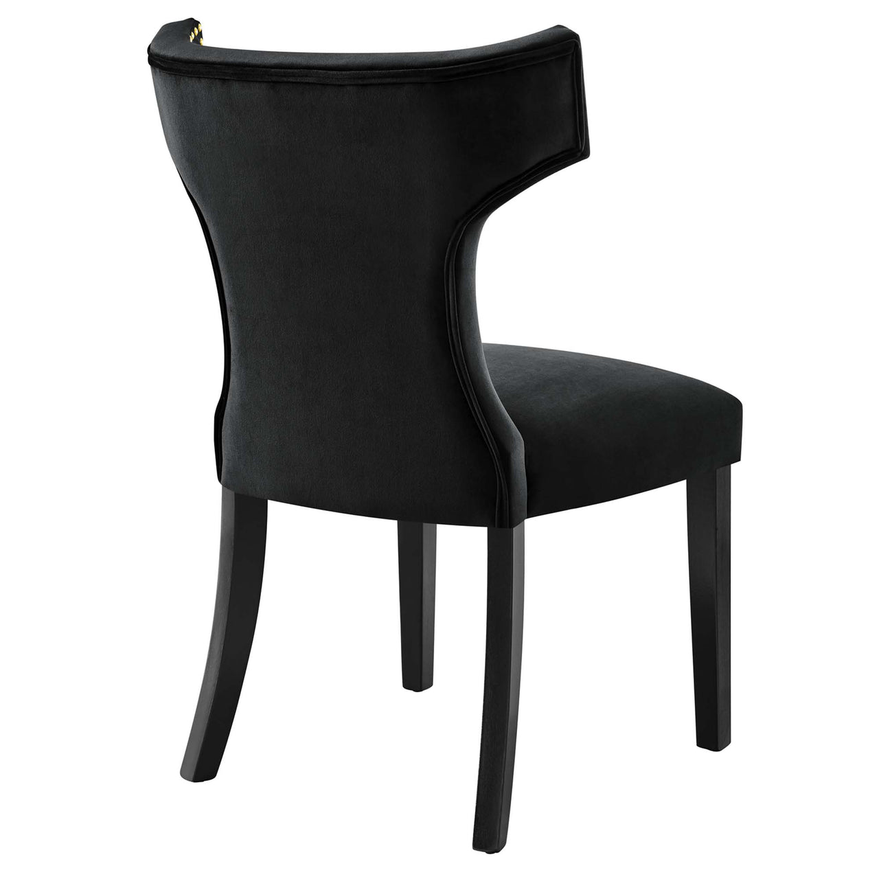 Vela Velvet Dining Chair Set of 2, Black