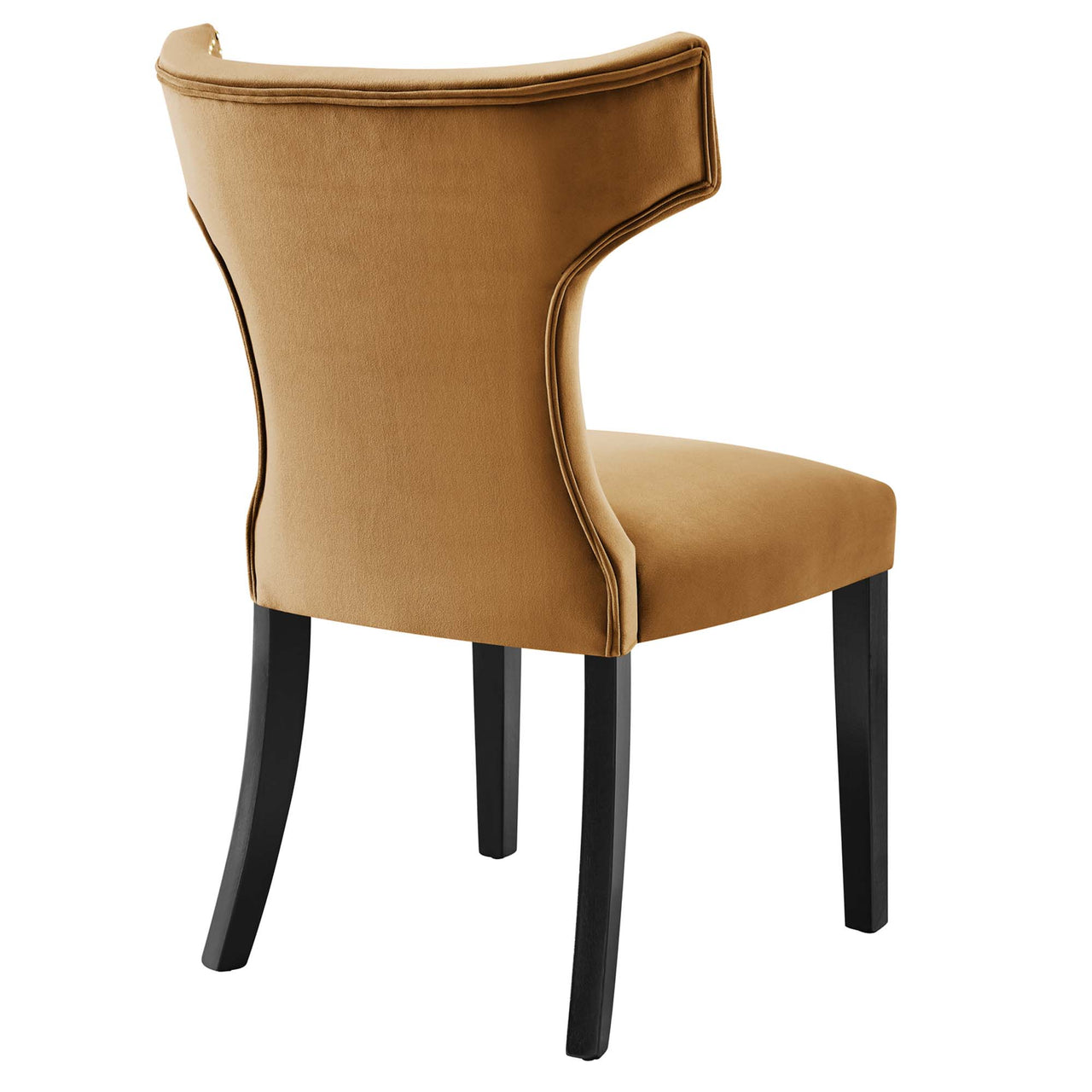 Vela Velvet Dining Chair Set of 2, Cognac