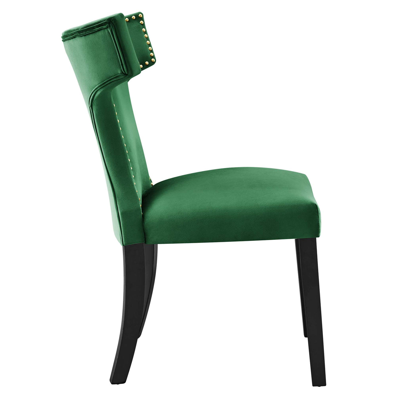 Vela Velvet Dining Chair Set of 2, Emerald