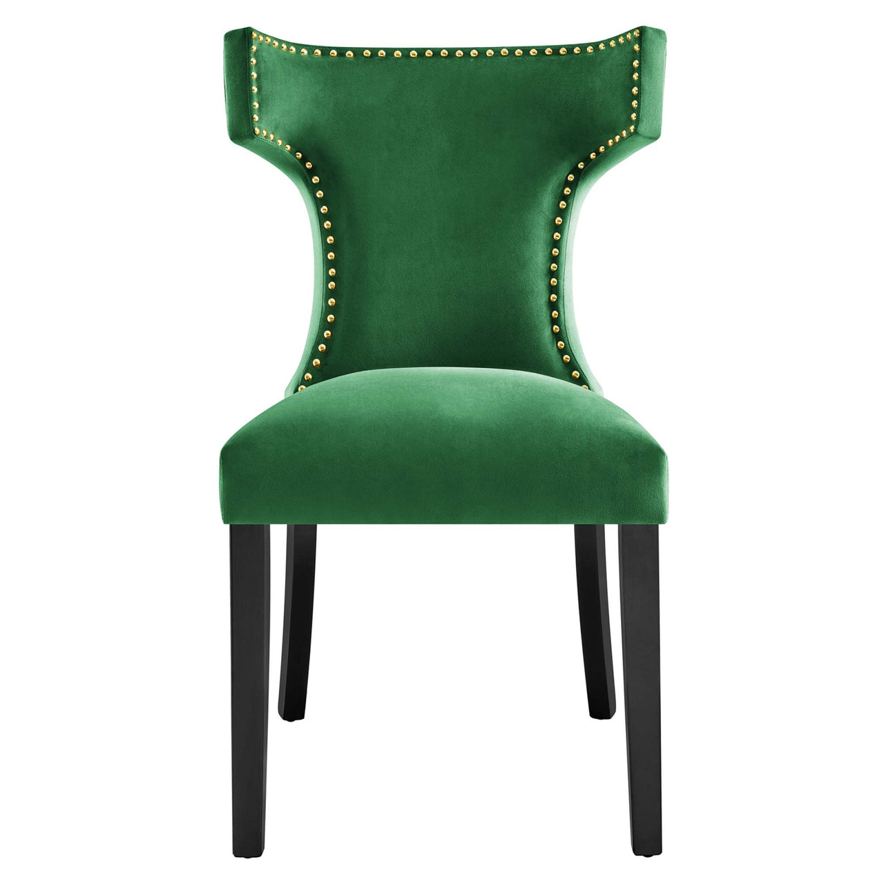 Vela Velvet Dining Chair Set of 2, Emerald