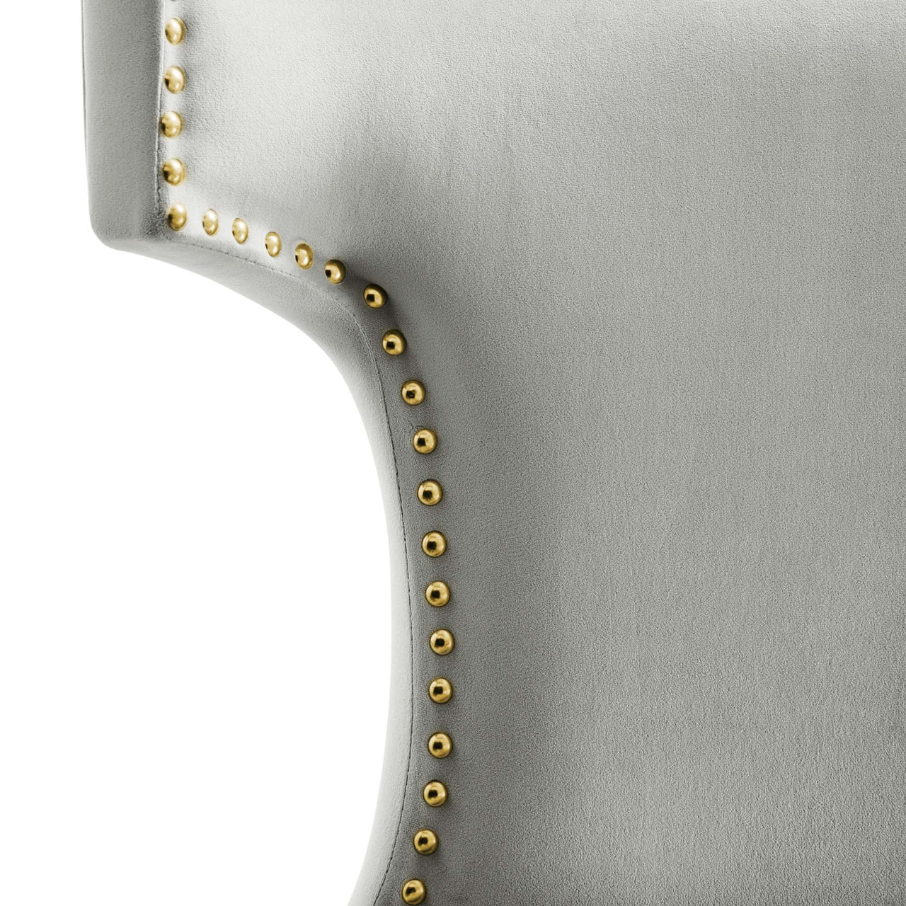 Vela Velvet Dining Chair Set of 2, Light Gray