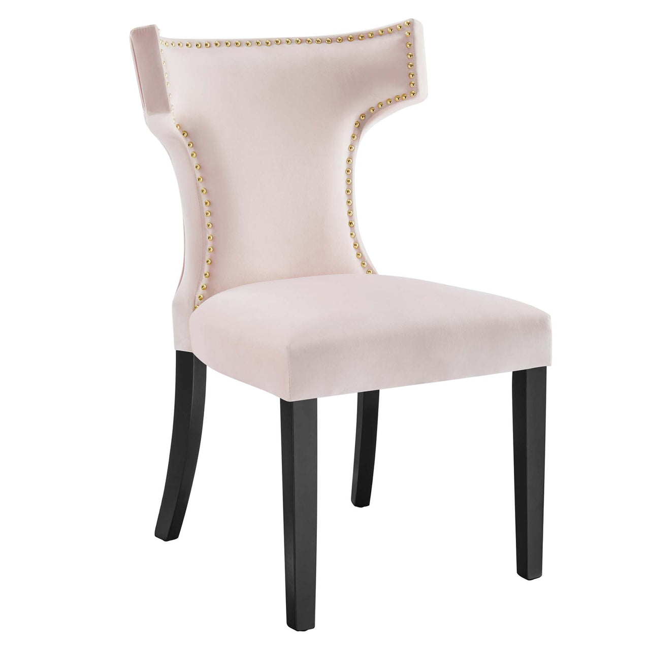 Vela Velvet Dining Chair Set of 2, Pink