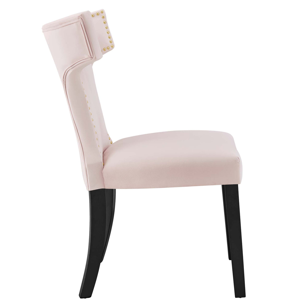 Vela Velvet Dining Chair Set of 2, Pink