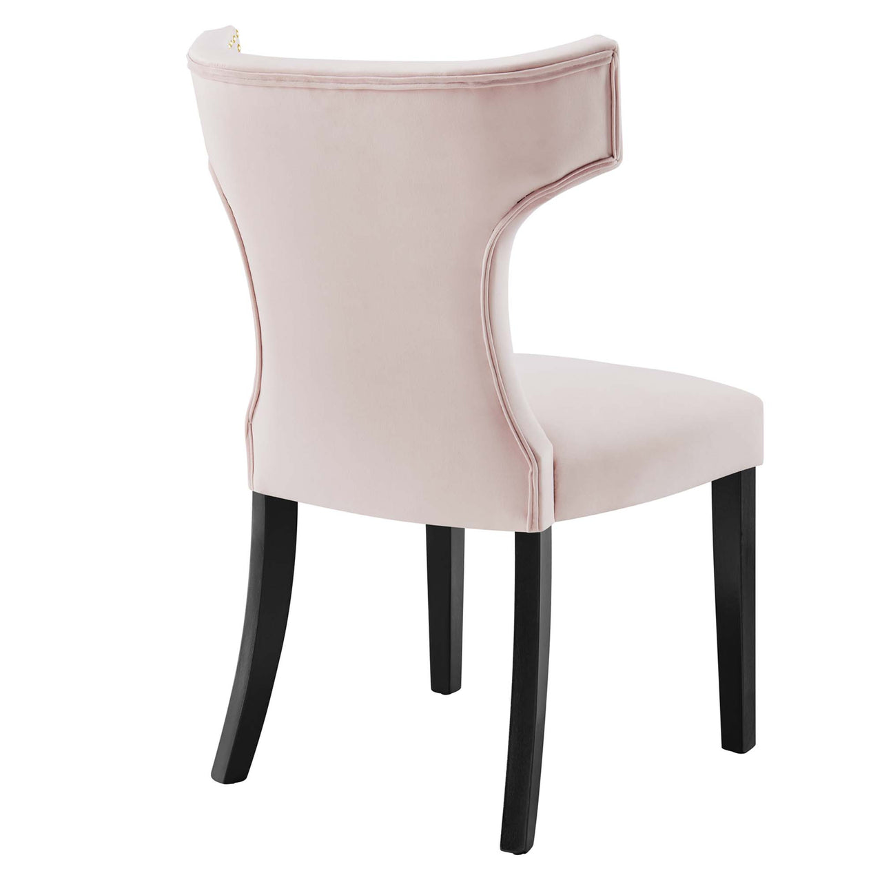 Vela Velvet Dining Chair Set of 2, Pink