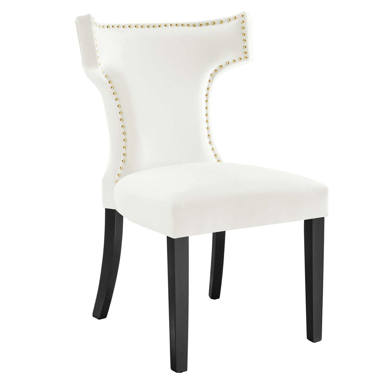 Vela Velvet Dining Chair Set of 2, White