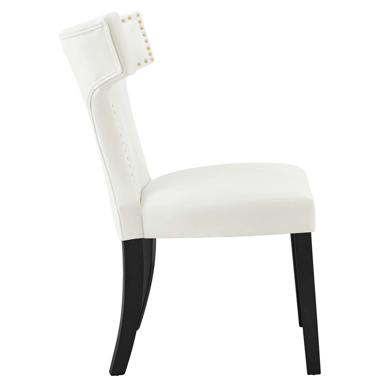 Vela Velvet Dining Chair Set of 2, White