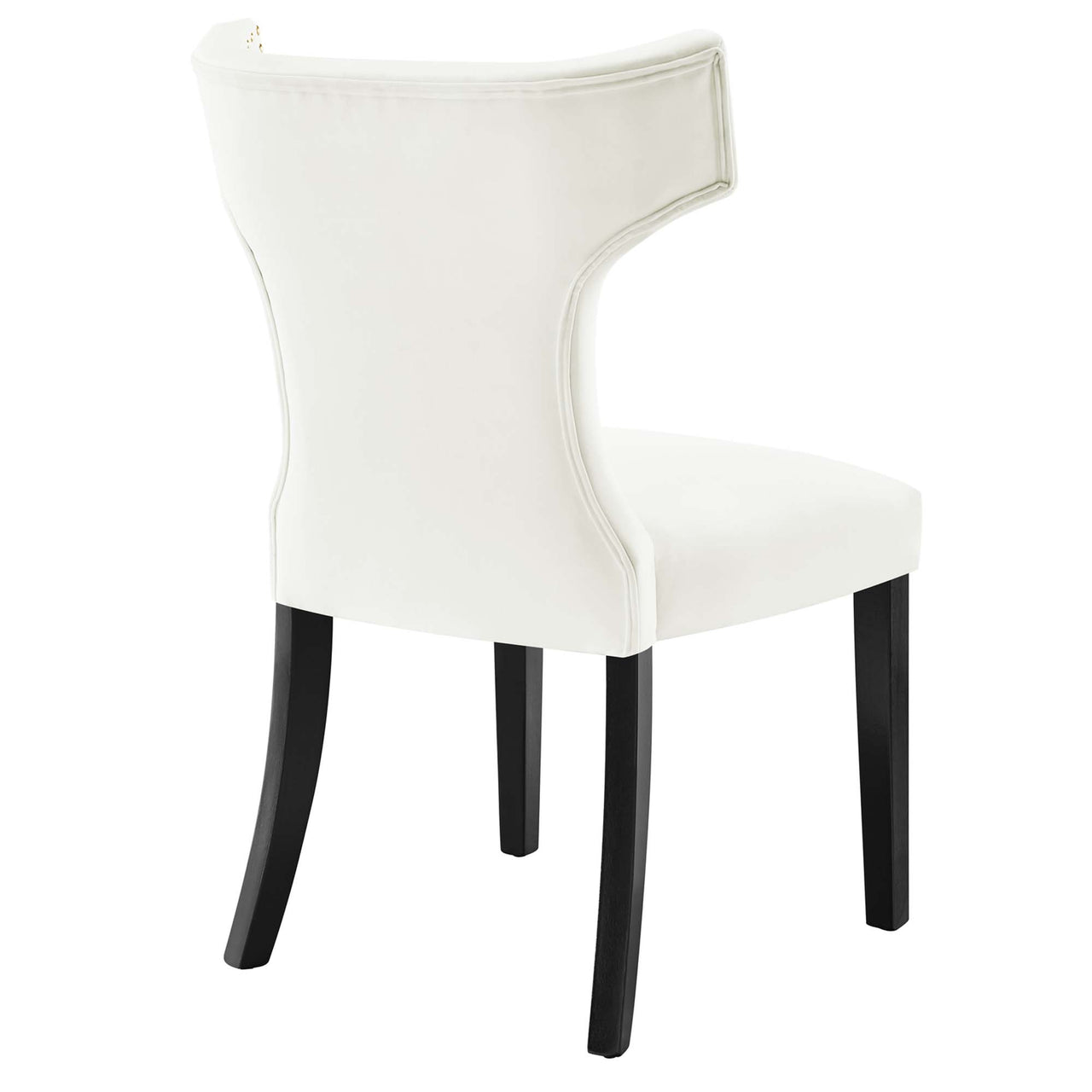 Vela Velvet Dining Chair Set of 2, White