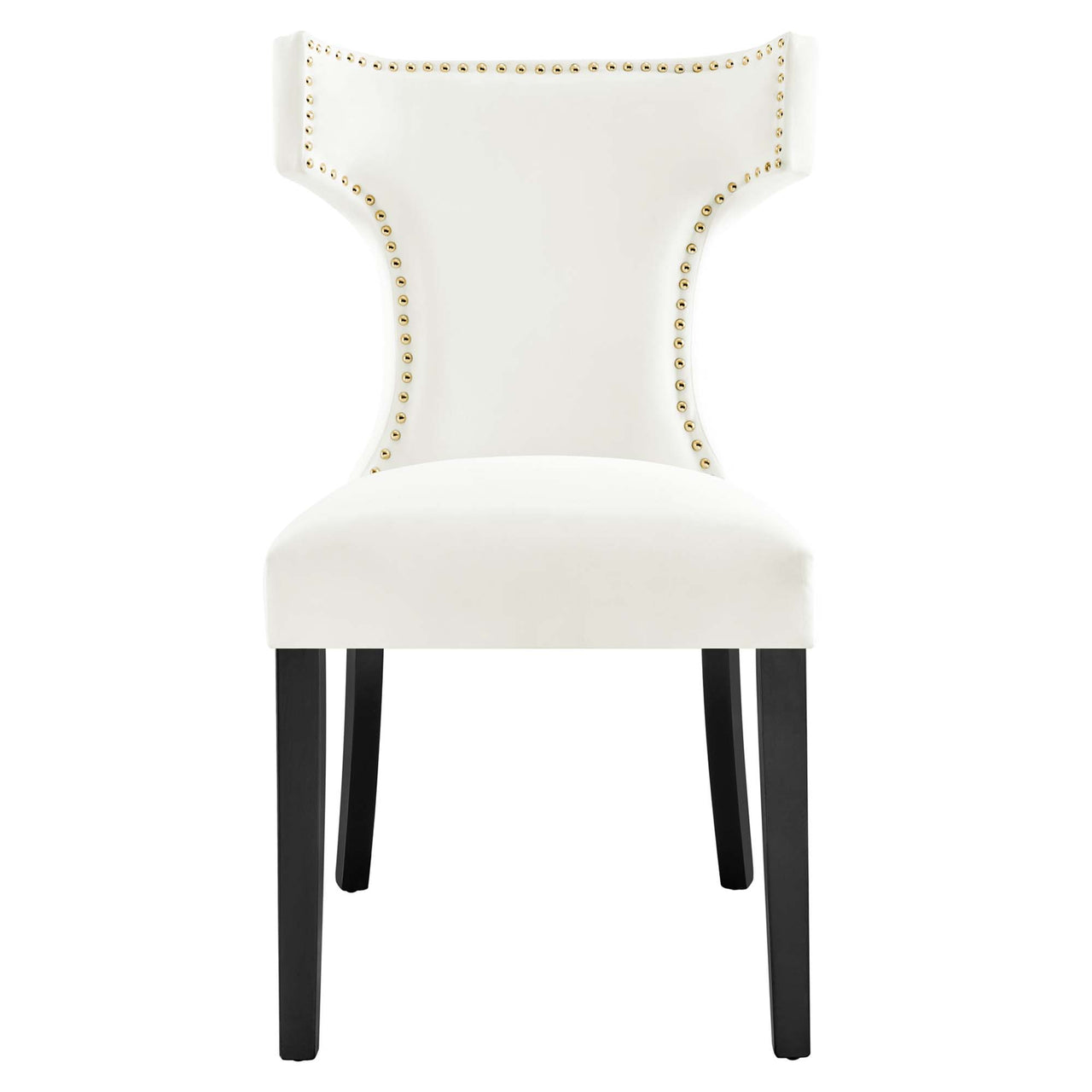 Vela Velvet Dining Chair Set of 2, White
