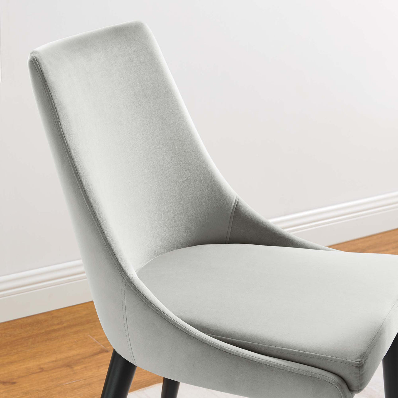 Viremont Velvet Dining Chair, Light Gray