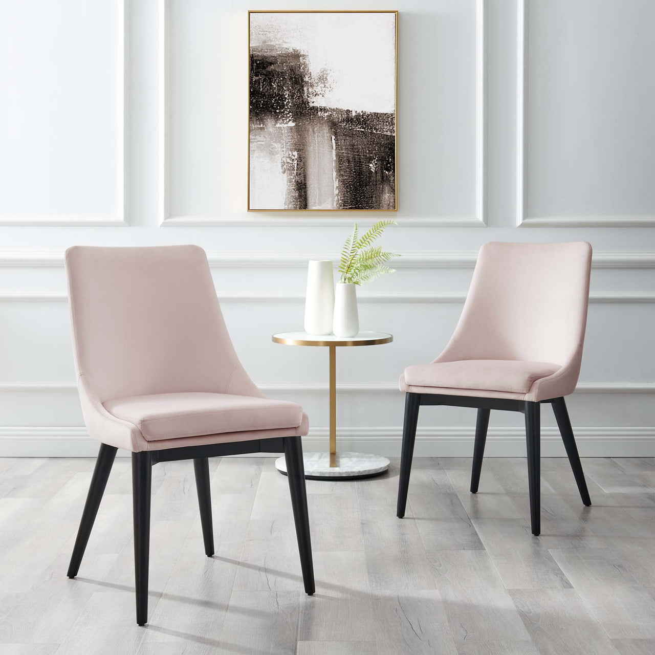 Viremont Velvet Dining Chair, Pink