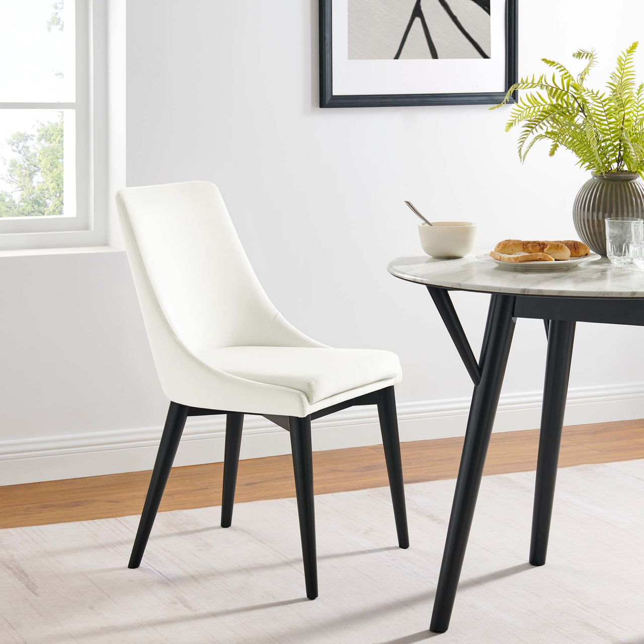 Viremont Velvet Dining Chair, White