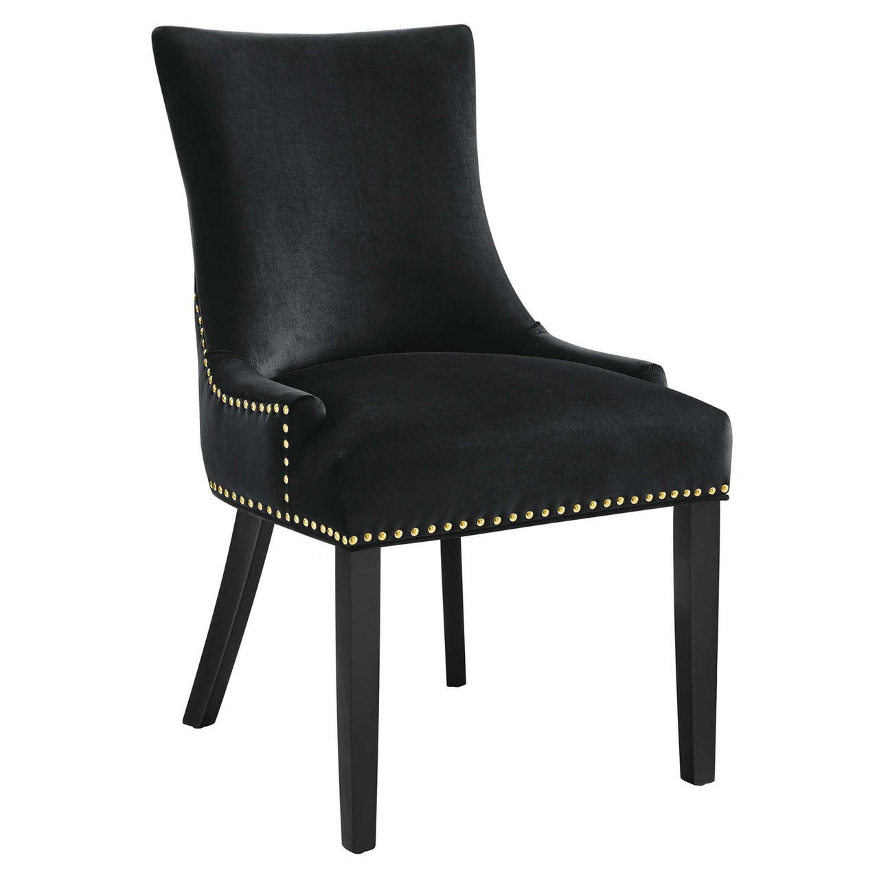 Marvelle Velvet Dining Chair Set of 2, Black