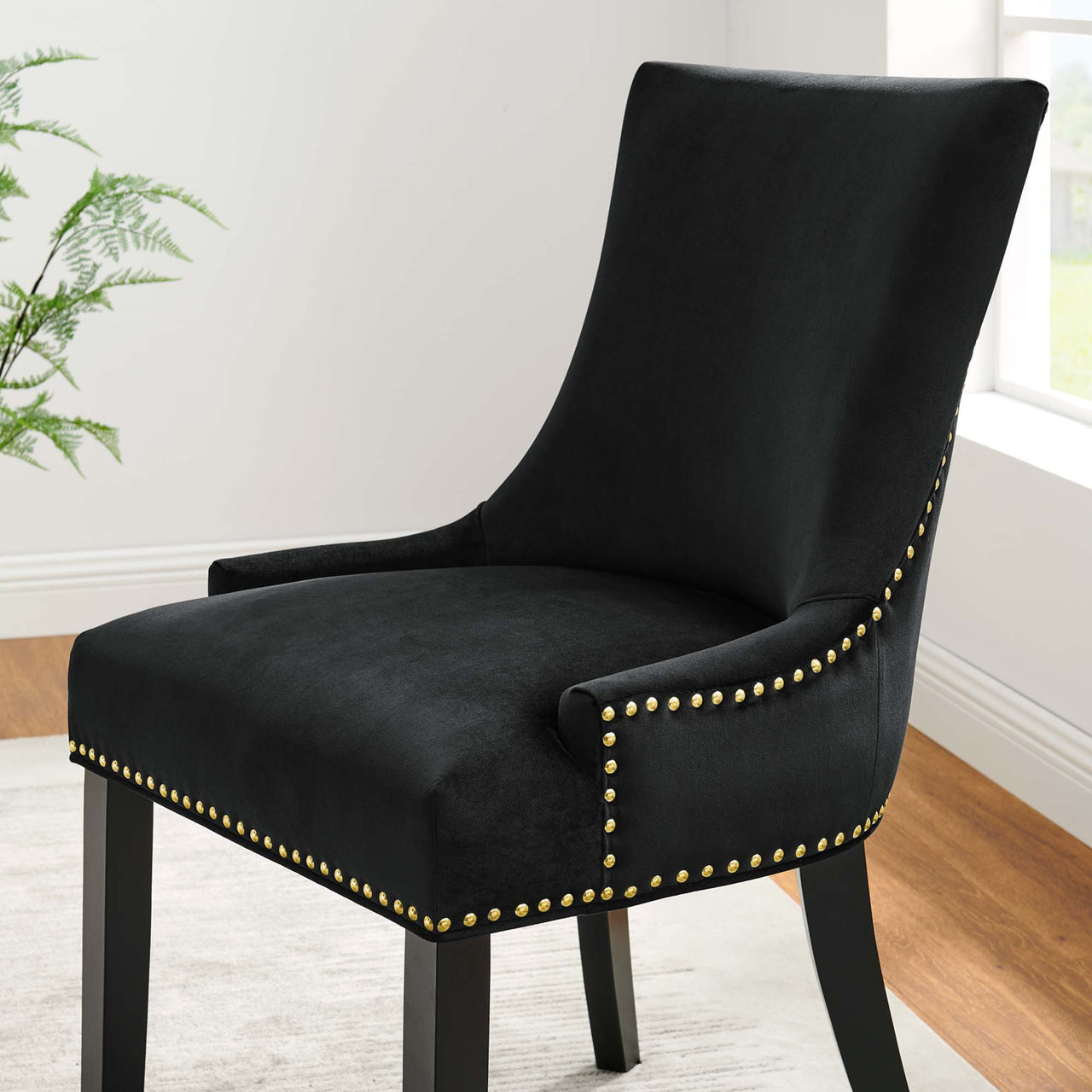 Marvelle Velvet Dining Chair Set of 2, Black