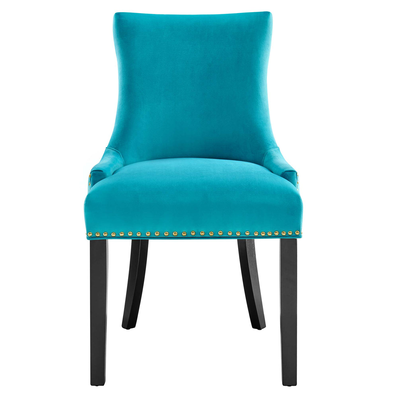 Marvelle Velvet Dining Chair Set of 2, Caspian Blue