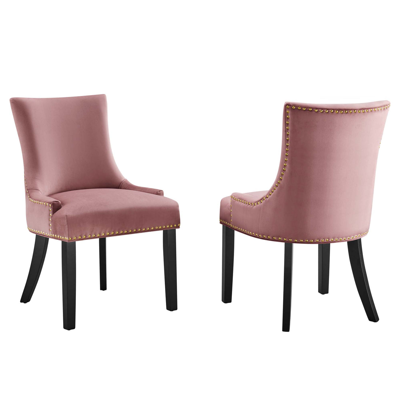 Marvelle Velvet Dining Chair Set of 2, Dusty Rose