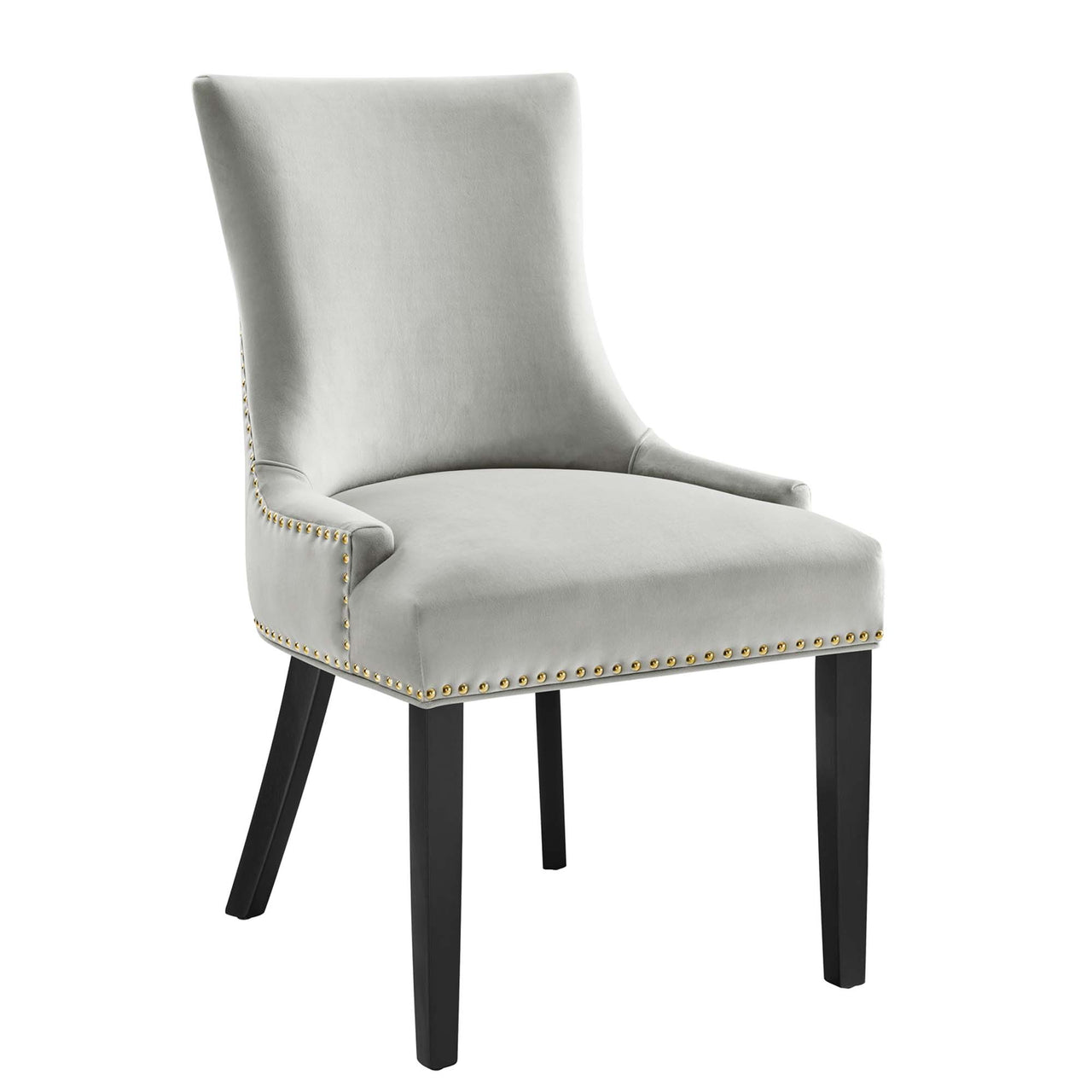 Marvelle Velvet Dining Chair Set of 2, Light Gray