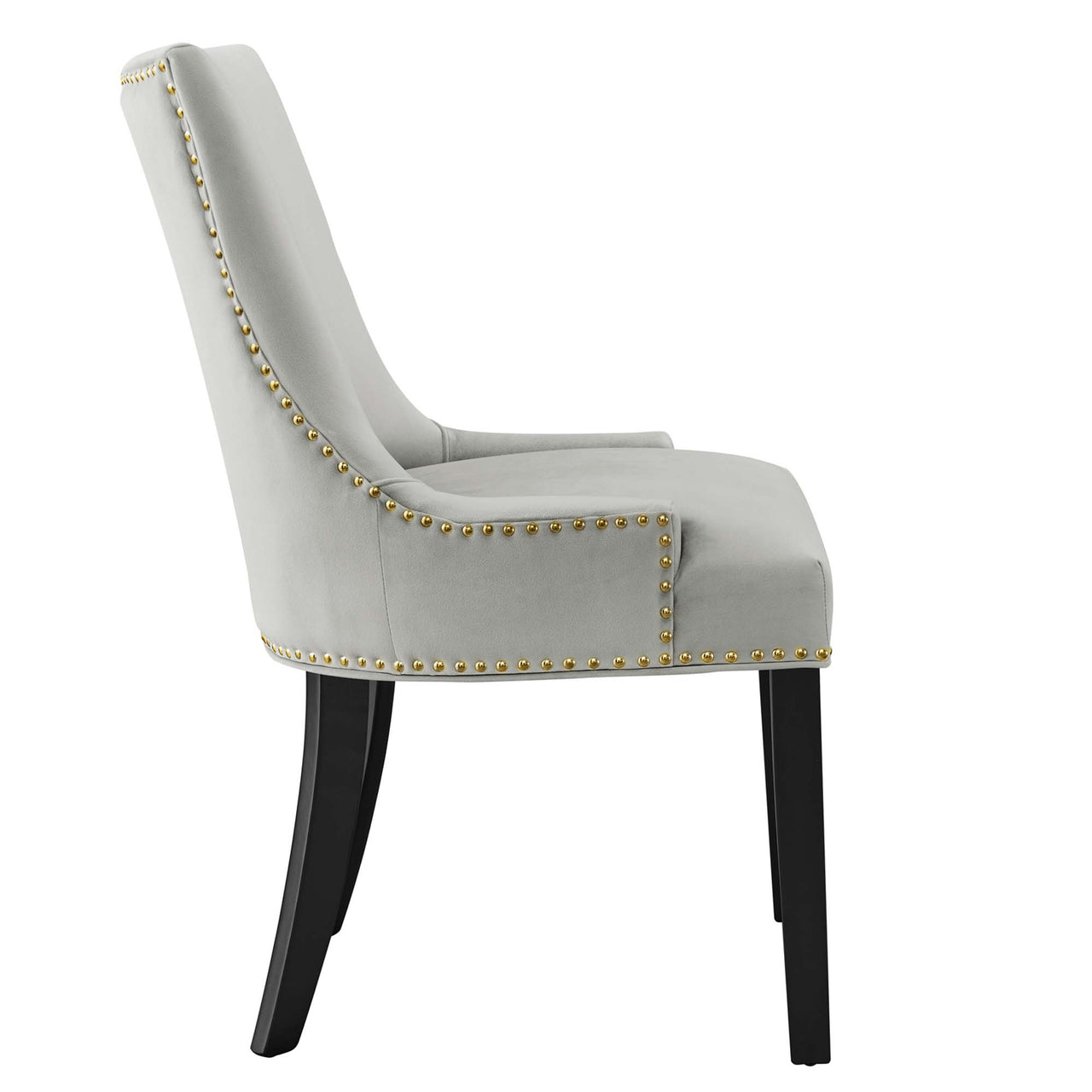 Marvelle Velvet Dining Chair Set of 2, Light Gray