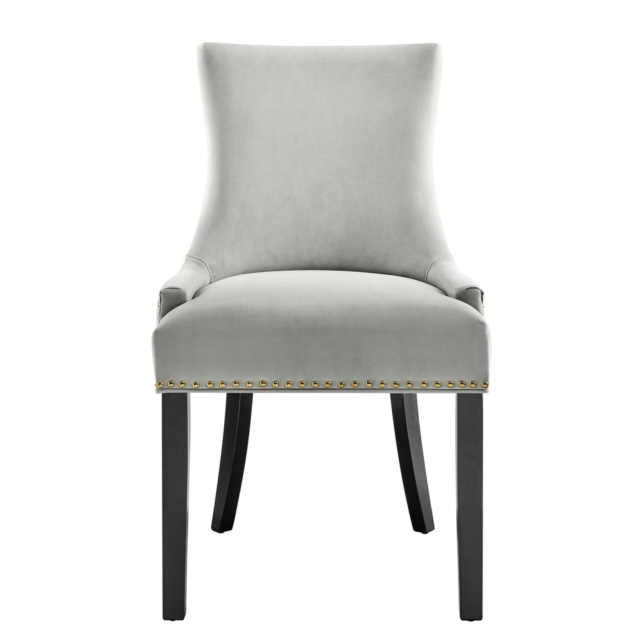 Marvelle Velvet Dining Chair Set of 2, Light Gray