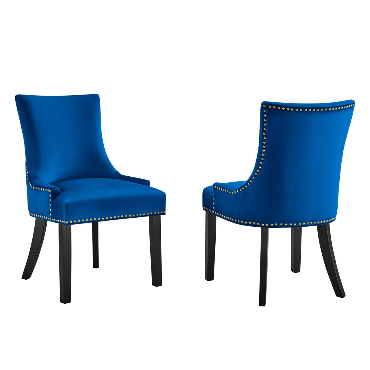 Marvelle Velvet Dining Chair Set of 2, Navy