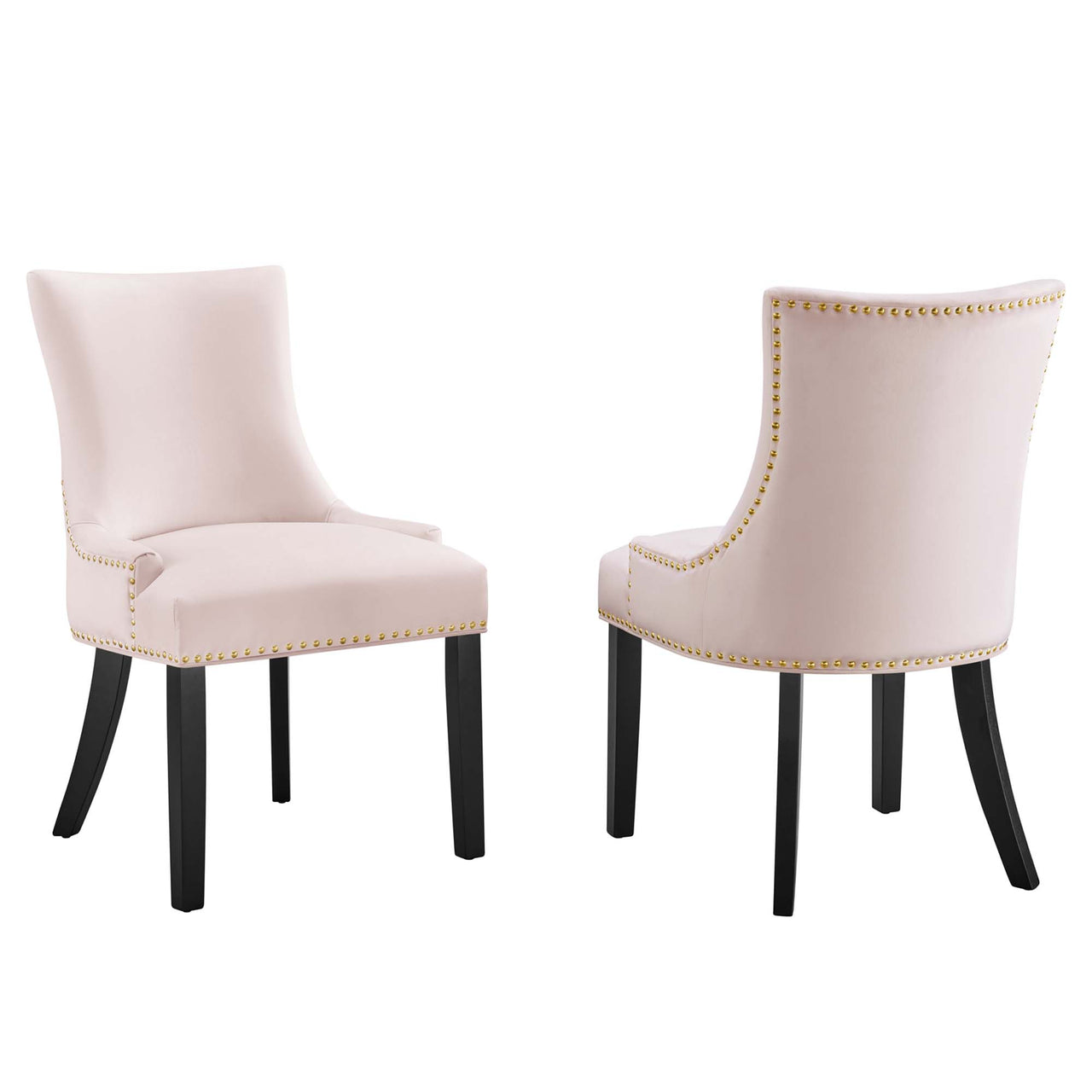 Marvelle Velvet Dining Chair Set of 2, Pink