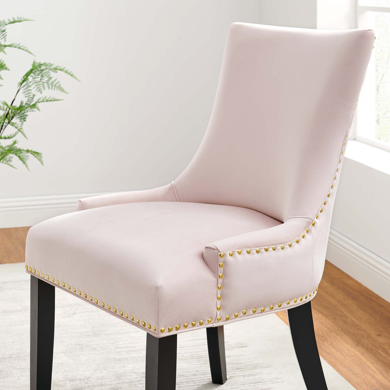 Marvelle Velvet Dining Chair Set of 2, Pink