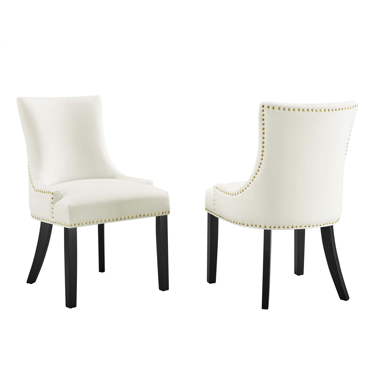Marvelle Velvet Dining Chair Set of 2, White