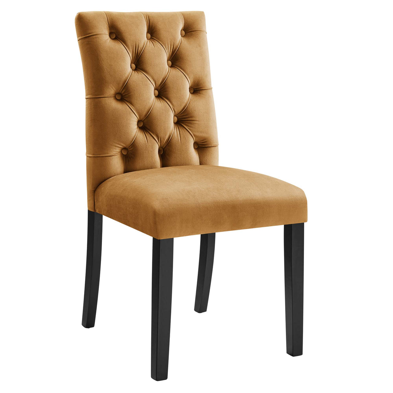 Heiress Upholstered Velvet Dining Chair Set of 2, Cognac