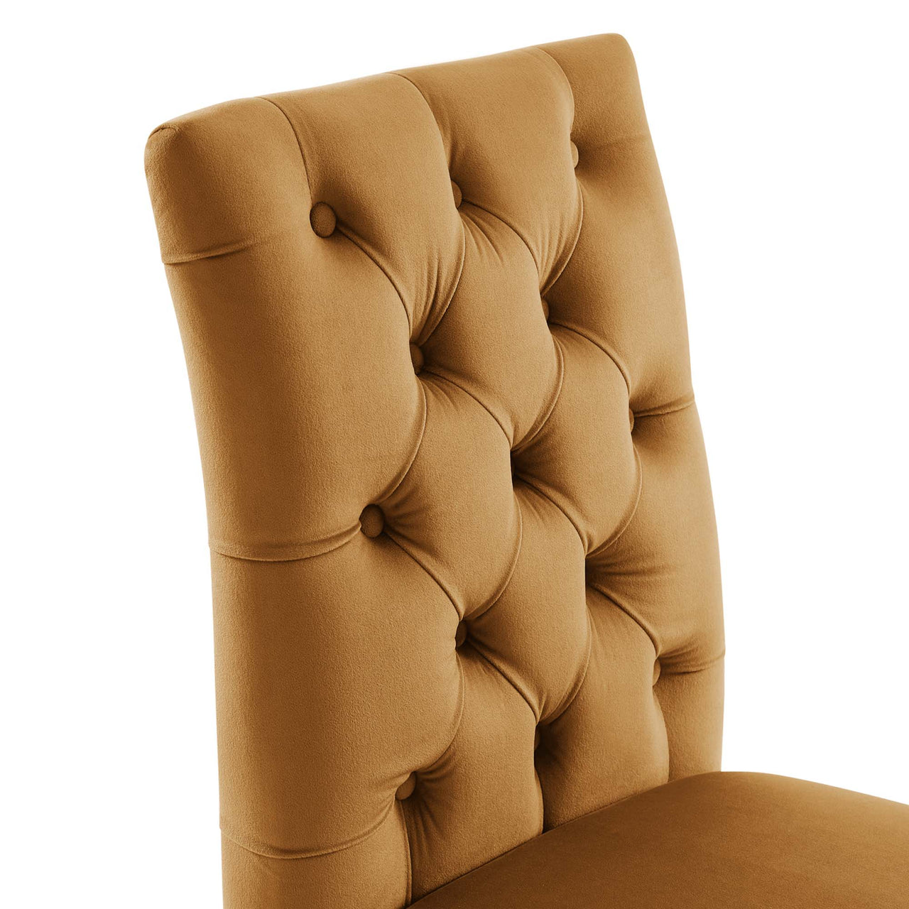 Heiress Upholstered Velvet Dining Chair Set of 2, Cognac