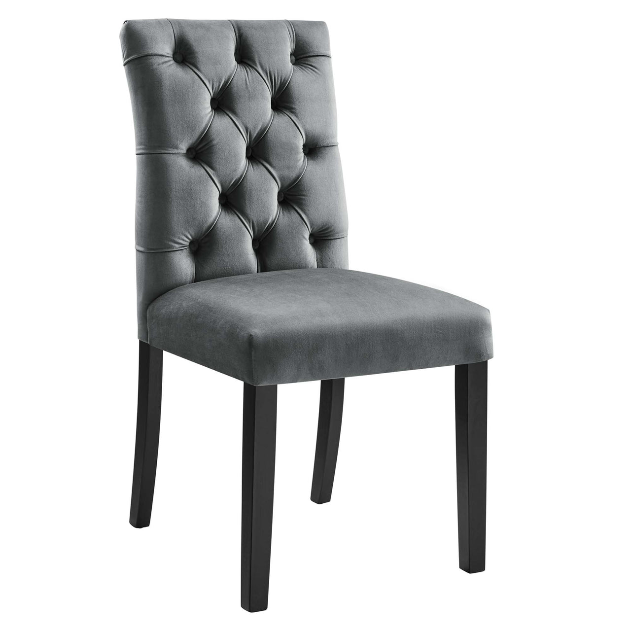 Heiress Upholstered Velvet Dining Chair Set of 2, Gray