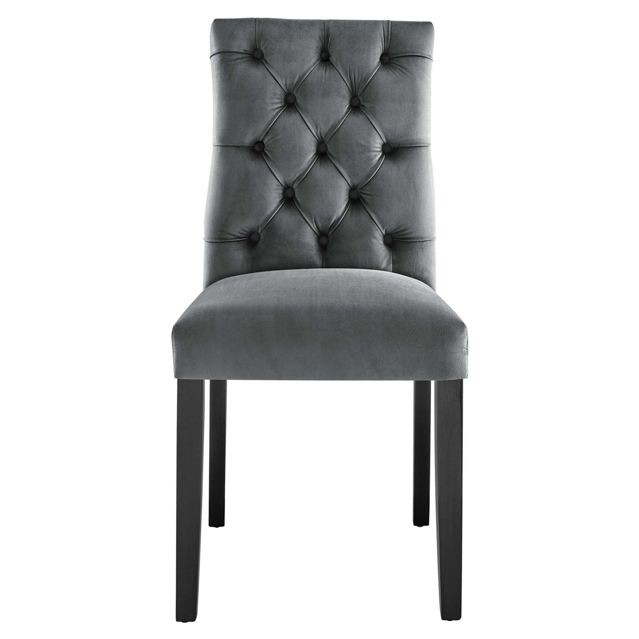 Heiress Upholstered Velvet Dining Chair Set of 2, Gray