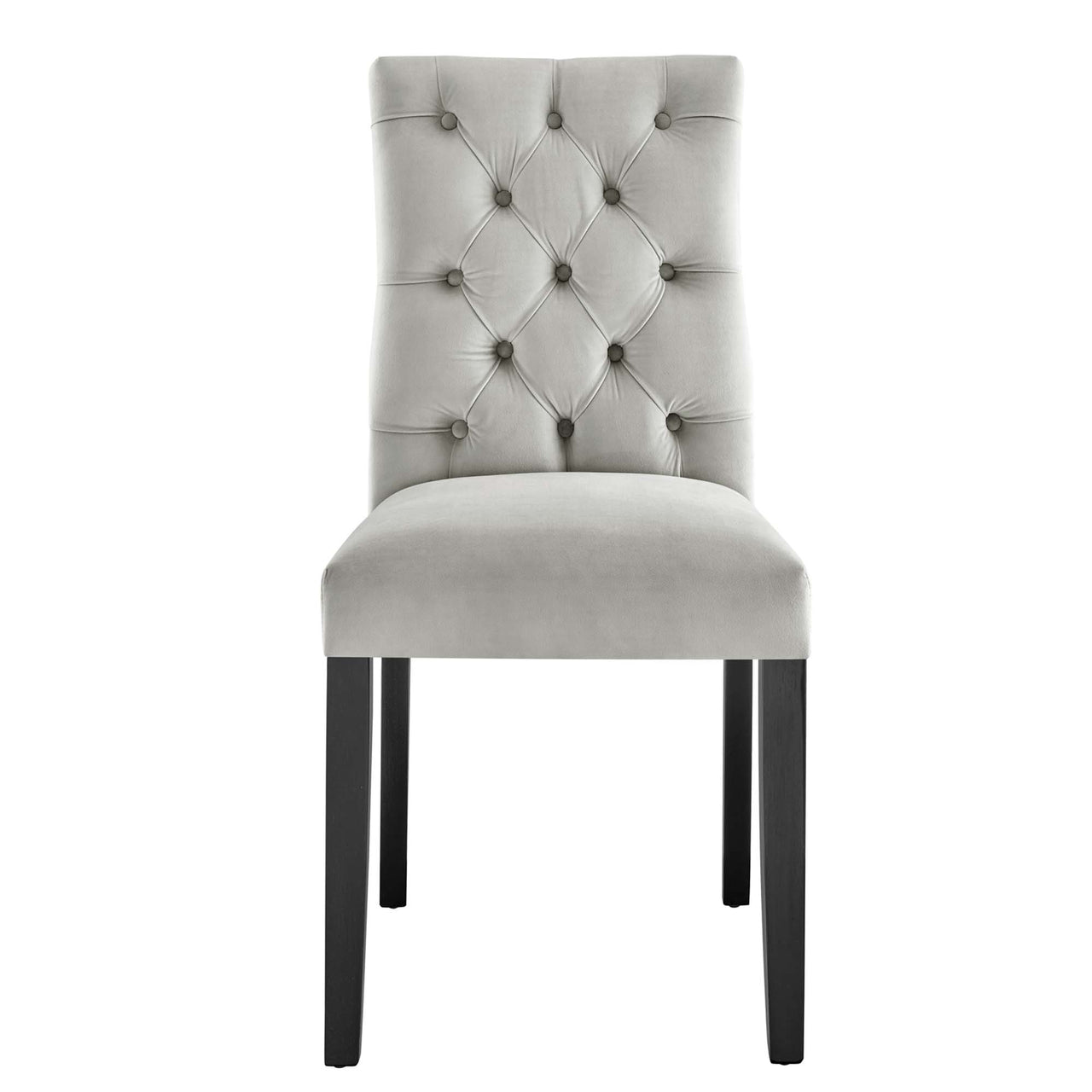 Heiress Upholstered Velvet Dining Chair Set of 2, Light Gray