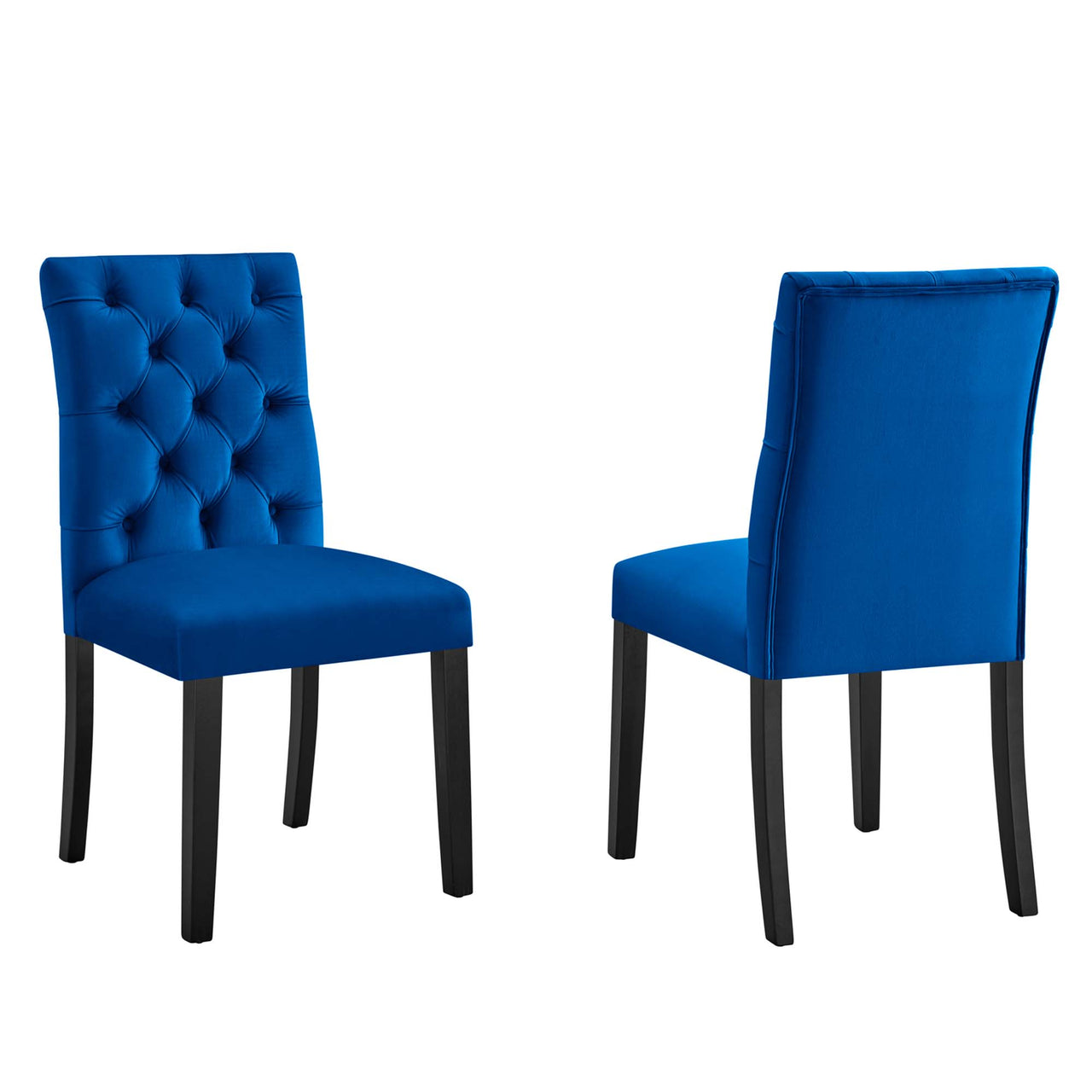 Heiress Upholstered Velvet Dining Chair Set of 2, Navy