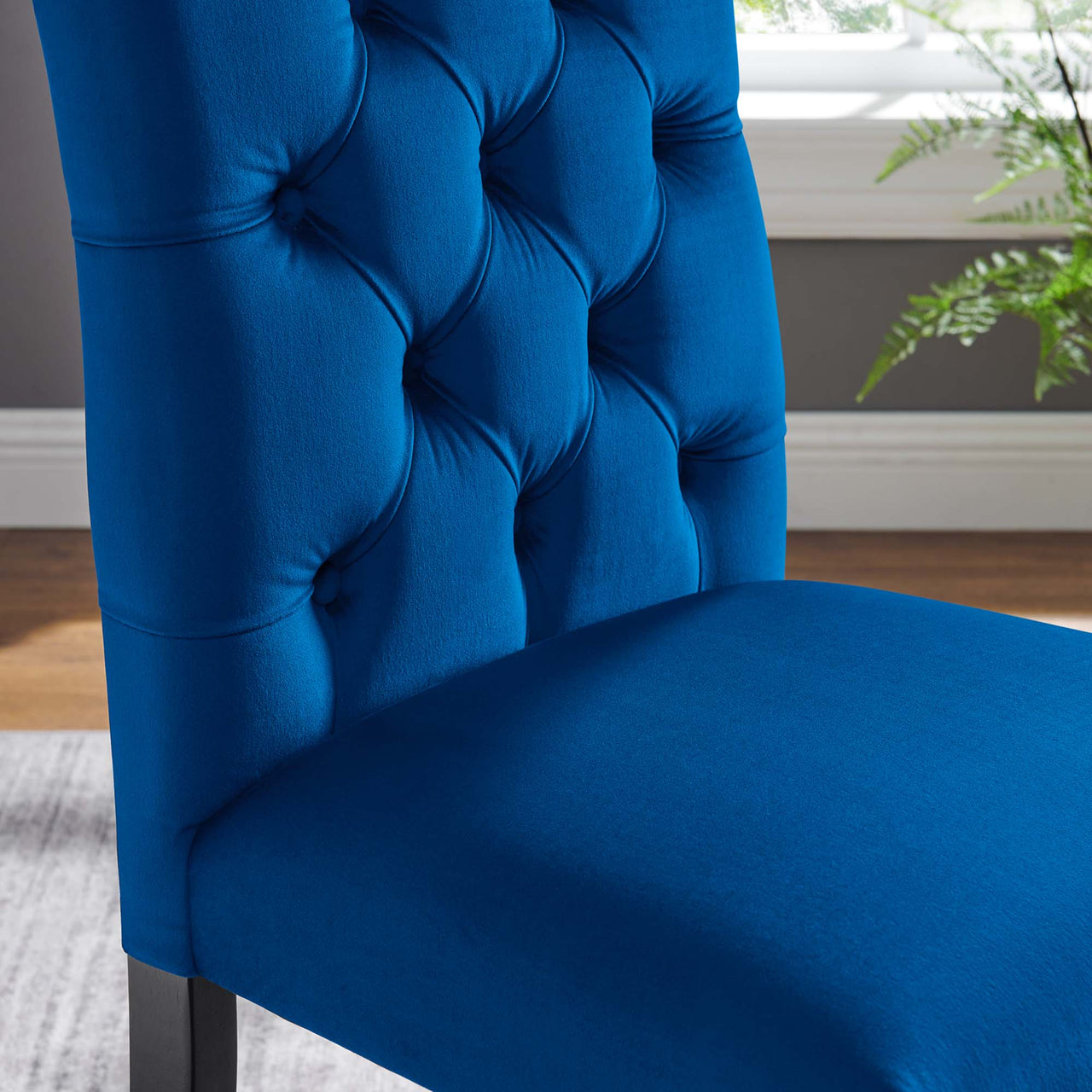 Heiress Upholstered Velvet Dining Chair Set of 2, Navy